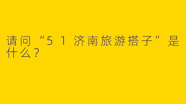 请问“51济南旅游搭子”是什么?