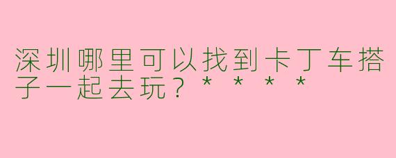 深圳哪里可以找到卡丁车搭子一起去玩？****