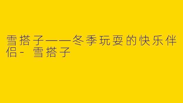 雪搭子——冬季玩耍的快乐伴侣-雪搭子