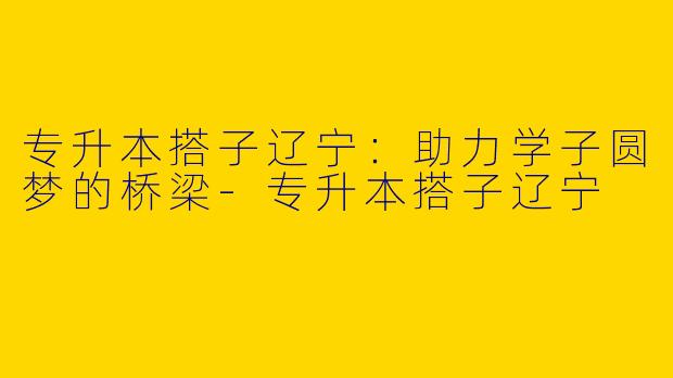 专升本搭子辽宁:助力学子圆梦的桥梁