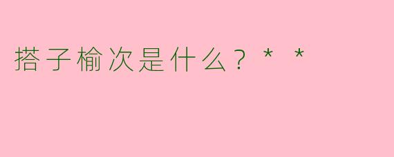 搭子榆次是什么?**