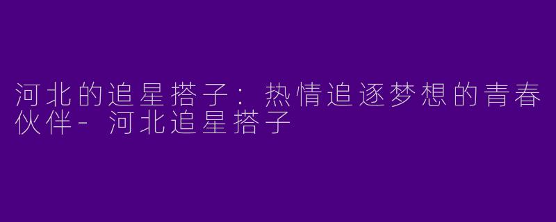河北的追星搭子：热情追逐梦想的青春伙伴-河北追星搭子