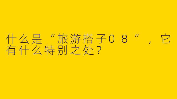 什么是“旅游搭子08”，它有什么特别之处？