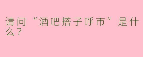 请问“酒吧搭子呼市”是什么?