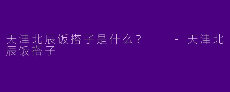 天津北辰饭搭子是什么?