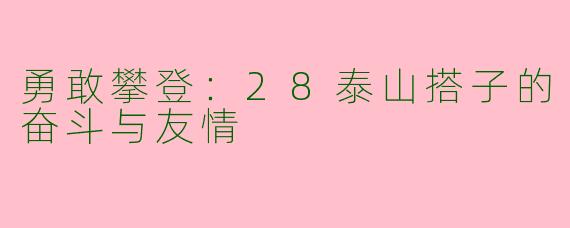 勇敢攀登：28泰山搭子的奋斗与友情