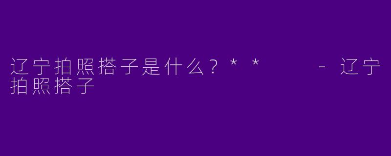 辽宁拍照搭子是什么？**  -辽宁拍照搭子