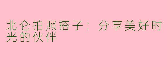 北仑拍照搭子:分享美好时光的伙伴