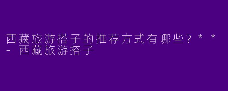西藏旅游搭子的推荐方式有哪些？**
