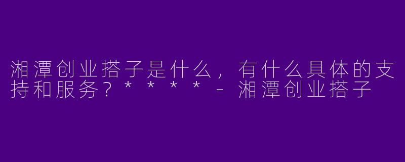 湘潭创业搭子是什么,有什么具体的支持和服务?****