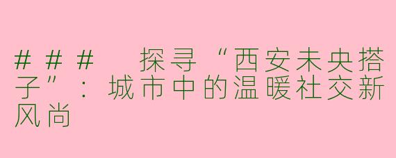### 探寻“西安未央搭子”：城市中的温暖社交新风尚