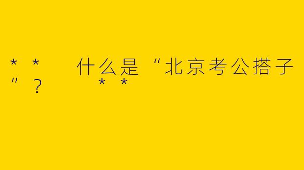 ** 什么是“北京考公搭子”？  **