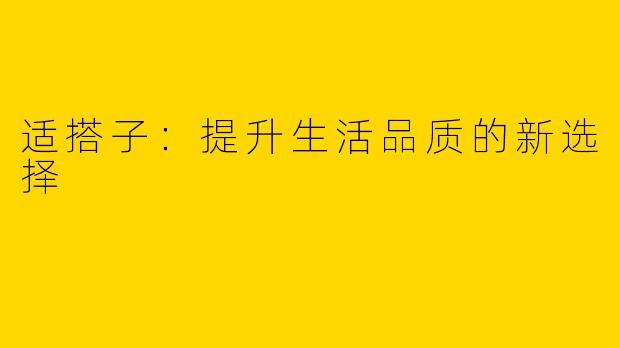 适搭子：提升生活品质的新选择