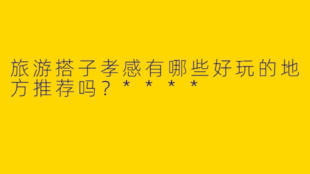 旅游搭子孝感有哪些好玩的地方推荐吗？****