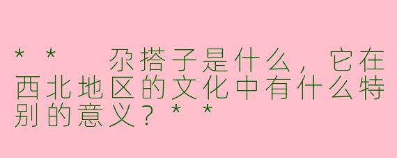 ** 尕搭子是什么,它在西北地区的文化中有什么特别的意义?**