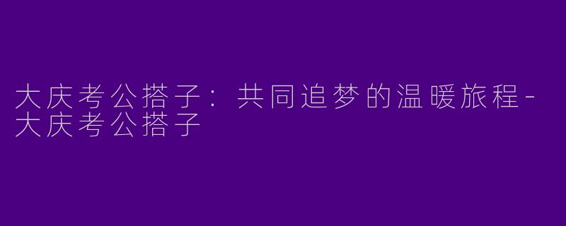大庆考公搭子：共同追梦的温暖旅程-大庆考公搭子