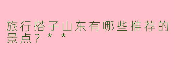 旅行搭子山东有哪些推荐的景点?**