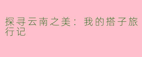 探寻云南之美：我的搭子旅行记