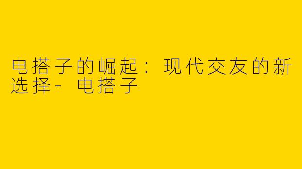 电搭子的崛起：现代交友的新选择-电搭子