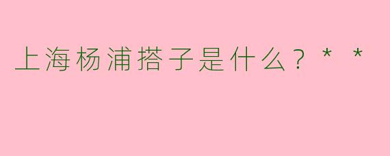 上海杨浦搭子是什么?**