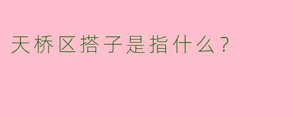 天桥区搭子是指什么？