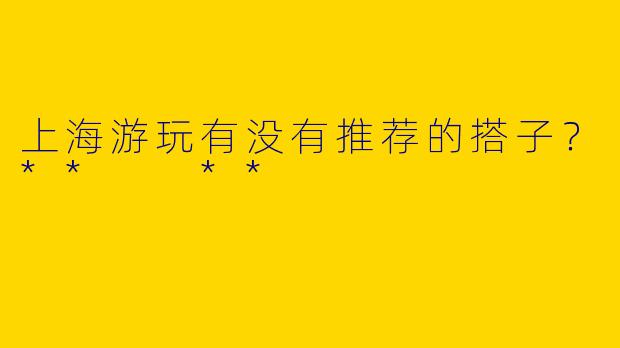 上海游玩有没有推荐的搭子？**  **