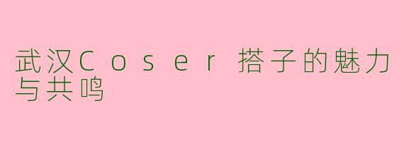 武汉Coser搭子的魅力与共鸣