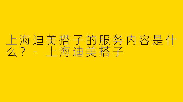 上海迪美搭子的服务内容是什么？