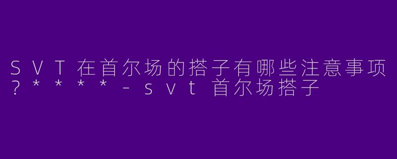 SVT在首尔场的搭子有哪些注意事项?****