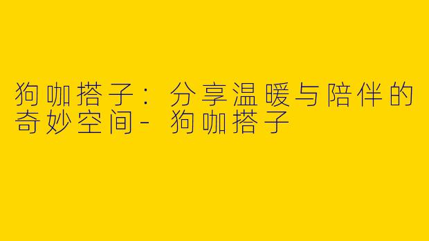 狗咖搭子：分享温暖与陪伴的奇妙空间-狗咖搭子