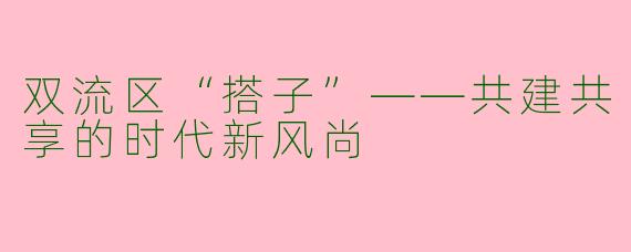 双流区“搭子”——共建共享的时代新风尚