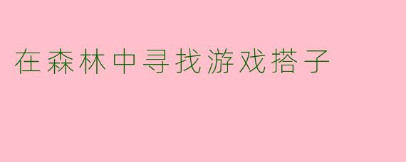 在森林中寻找游戏搭子
