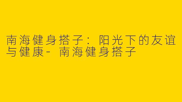 南海健身搭子：阳光下的友谊与健康-南海健身搭子