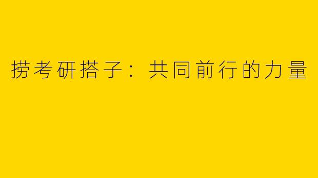 捞考研搭子：共同前行的力量