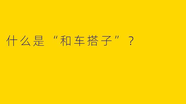 什么是“和车搭子”？  