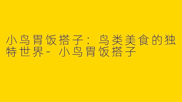 小鸟胃饭搭子：鸟类美食的独特世界-小鸟胃饭搭子