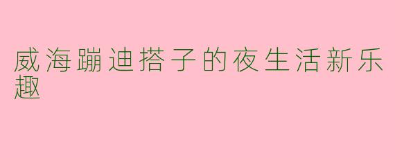 威海蹦迪搭子的夜生活新乐趣