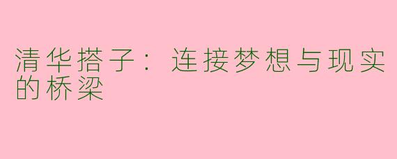 清华搭子：连接梦想与现实的桥梁