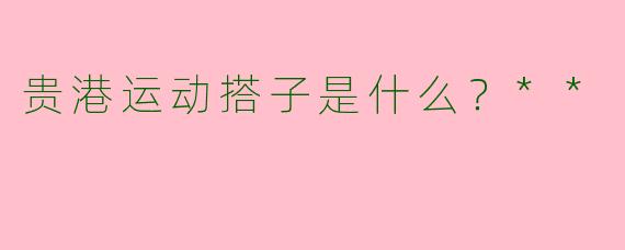 贵港运动搭子是什么?**