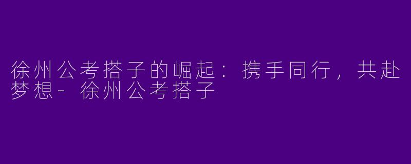 徐州公考搭子的崛起：携手同行，共赴梦想-徐州公考搭子