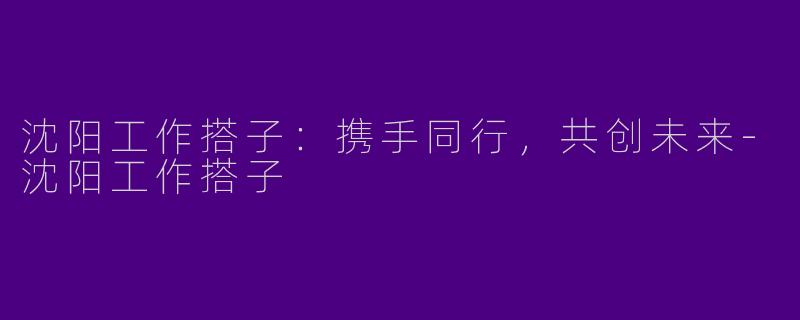沈阳工作搭子：携手同行，共创未来-沈阳工作搭子
