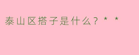 泰山区搭子是什么？**
