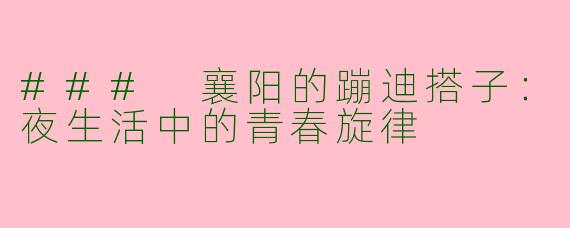 ### 襄阳的蹦迪搭子：夜生活中的青春旋律