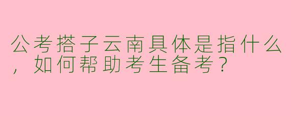 公考搭子云南具体是指什么，如何帮助考生备考？