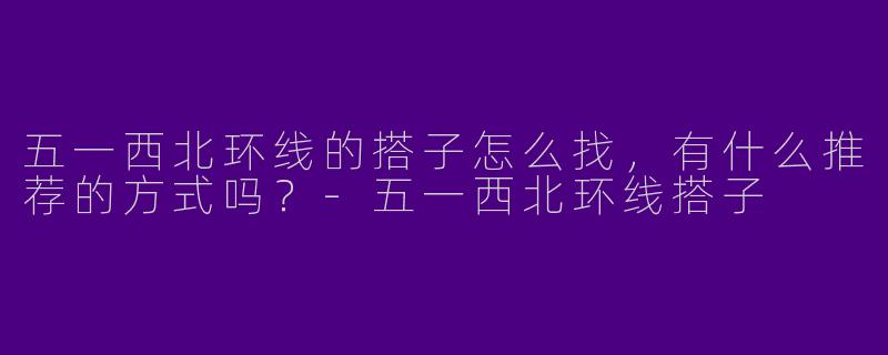 五一西北环线的搭子怎么找，有什么推荐的方式吗？