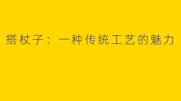 搭杖子：一种传统工艺的魅力