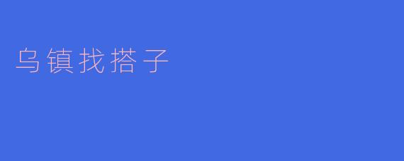 乌镇找搭子