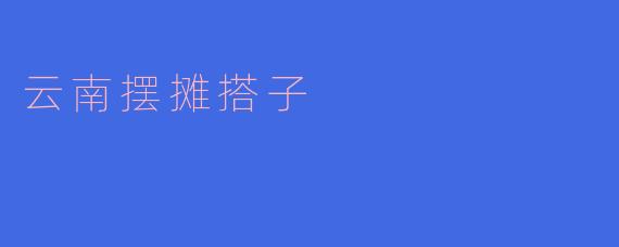 云南摆摊搭子的主要特点是什么?