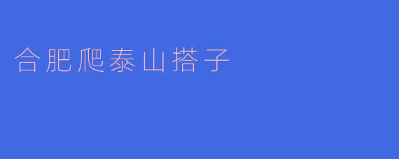 合肥爬泰山搭子