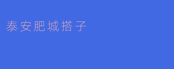 泰安肥城搭子是什么?